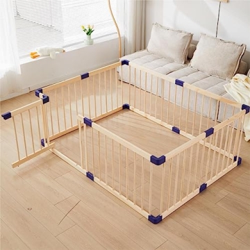 Stylish Wooden Playpen for Toddlers - Safe Indoor Fun