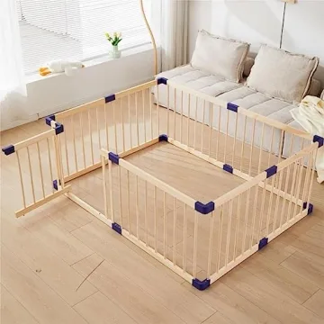 Stylish Wooden Playpen for Toddlers - Safe Indoor Fun