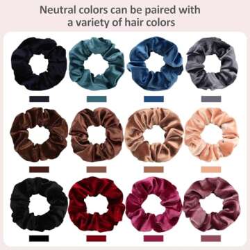 Whaline 12 Pack Hair Scrunchies Premium Velvet Scrunchy Elastic Hair Bands for Girls, Women Hair Acc...