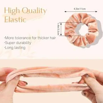 Whaline Velvet Hair Scrunchies - 12 Pack in Vibrant Colors