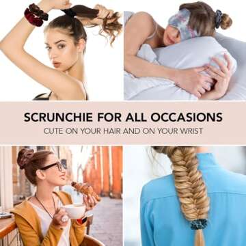 Whaline 12 Pack Hair Scrunchies Premium Velvet Scrunchy Elastic Hair Bands for Girls, Women Hair Accessories (12 Colors)