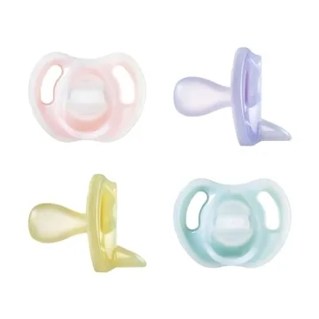Tommee Tippee Ultra-light Silicone Pacifier, Symmetrical One-Piece Design, BPA-Free Silicone Binkies...