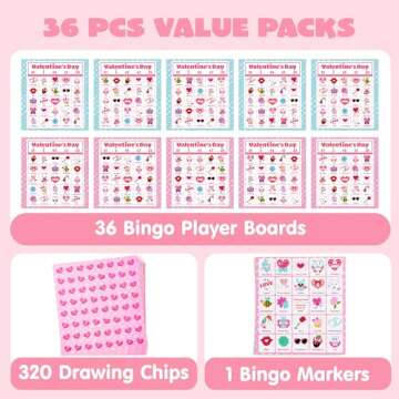 JOYIN 36 Players Bingo Cards (5x5) for Kids School Classroom Exchange Gift Rewards, Fun Party Games,...