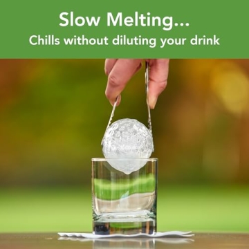 Tovolo Golf Ball Shaped Ice Molds, Assorted Set of 2 - Large Ice Mold Gift Set - Sports Themed Unique Ice Mold Chills Drinks - Odor-Free Freezer Storage, Dishwasher-Safe with Silicone Plunger