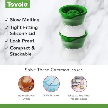Tovolo Golf Ball Shaped Ice Molds, Assorted Set of 2 - Large Ice Mold Gift Set - Sports Themed Unique Ice Mold Chills Drinks - Odor-Free Freezer Storage, Dishwasher-Safe with Silicone Plunger
