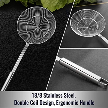 Solid Stainless Steel Spider Strainer Skimmer for Cooking