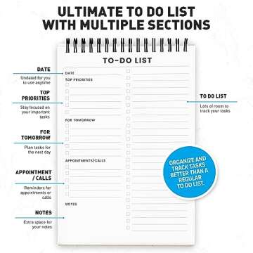 To Do List Notepad 6 Pack for Ultimate Task Organization