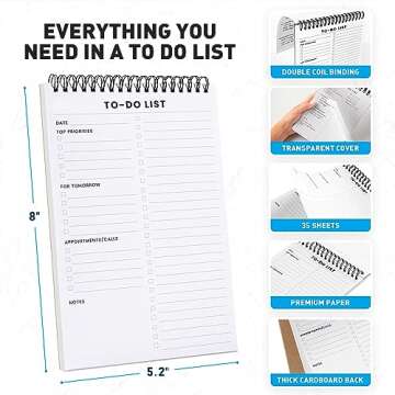 To Do List Notepad 6 Pack for Ultimate Task Organization