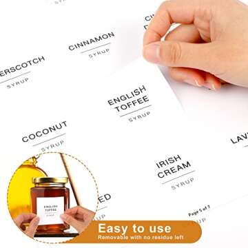 84 Pieces Pantry Labels, Self-Adhesive Labels for Food Containers, Minimalist Waterproof Kitchen Foo...