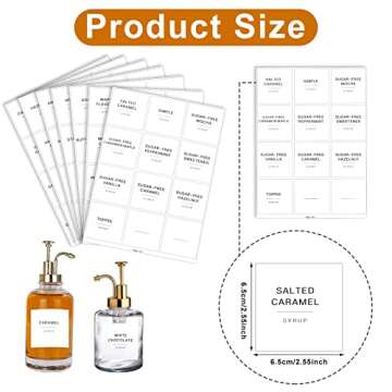 84 Pieces Pantry Labels, Self-Adhesive Labels for Food Containers, Minimalist Waterproof Kitchen Food Labels Preprinted Jar Labels for Storage Bins Coffee Station Syrup Dispenser Labels Blank Labels