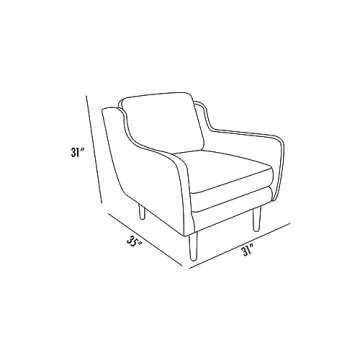 Moon Velvet Accent Armchair with Wooden Legs for Cozy Living Spaces by Home in Living