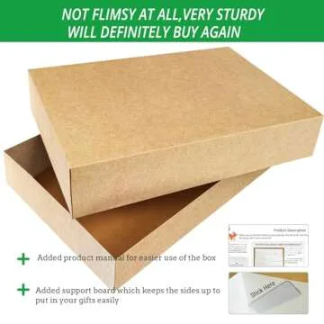 12 Kraft Gift Wrap Boxes with Lids for wrapping Large Clothes and 80 Count Foil Christmas Tag Stickers (Assorted size for wrapping Robes, Sweater, Coat, Shirts and Clothes xmas Holiday Present)