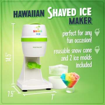 Nostalgia Electric Ice Shaver - Compact Snow Treat Maker with Accessories