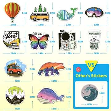 300 PCS Stickers Pack (50-850Pcs/Pack), Colorful VSCO Waterproof Stickers, Cute Aesthetic Stickers. ...