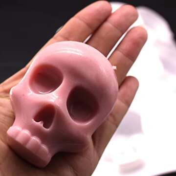 X-Haibei 3D Halloween Skull Crayon Wax Soap Cake Jello Silicone Mold Party Maker, 4oz per cell