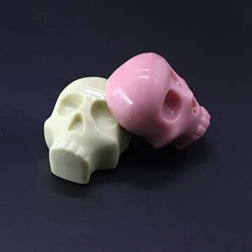 X-Haibei 3D Halloween Skull Crayon Wax Soap Cake Jello Silicone Mold Party Maker, 4oz per cell
