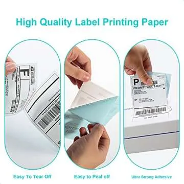 AOBIO 4X6 Direct Thermal Shipping Label Paper - 500Pcs - Commercial Grade Thermal Printer Labels - Compatible with Most Direct Thermal Printers (Fan-fold/500 Labels)