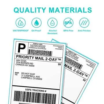 AOBIO 4X6 Direct Thermal Shipping Label Paper - 500Pcs - Commercial Grade Thermal Printer Labels - Compatible with Most Direct Thermal Printers (Fan-fold/500 Labels)