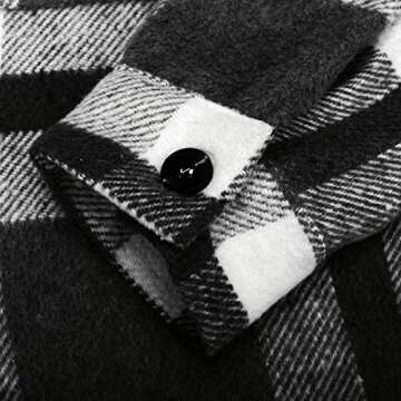 Women's Button Down Plaid Flannel Shirt Boyfriend Long Sleeve Oversized Blouses Tops 6017 Black Medium