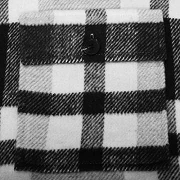 Women's Button Down Plaid Flannel Shirt Boyfriend Long Sleeve Oversized Blouses Tops 6017 Black Medium