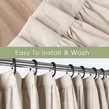 Homechoice Decor Camel Ruffle Shower Curtain, Vintage Handcrafted Bow Tie Ruched Microfiber Bath Curtain for Master Bathroom with 12 Buttonholes, 72" W x 72" H (LQ-10)