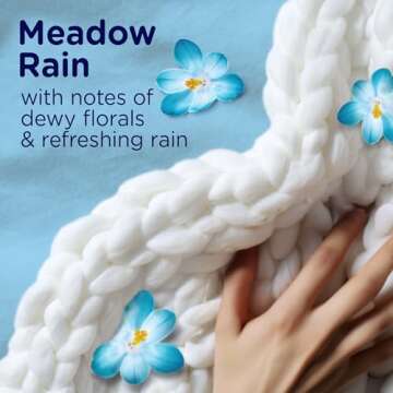 Downy Comfy Cozy In-Wash Laundry Scent Booster Beads, Meadow Rain Scent, 25.6 oz, Softness and Freshness