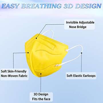 Gyothrig Kids Face Masks for Age 2-10 - Safe Adjustable Design