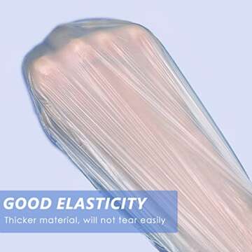 Aquior Shower Cap Disposable, 50 PCS Bath Caps Larger Thick Clear Waterproof Plastic Elastic Hair Bath Caps for Women, Hotel Travel Essentials Accessories Deep Conditioning Hair Care Cleaning Supplies