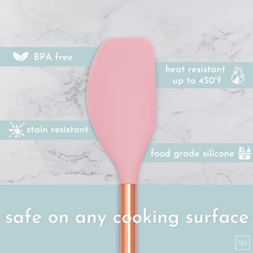 Stylish Copper and Pink Kitchen Utensils Set