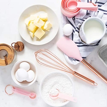 Stylish Copper and Pink Kitchen Utensils Set