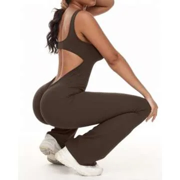 Wenlia Women's Stylish Workout Flare Jumpsuit - Comfort Meets Fashion