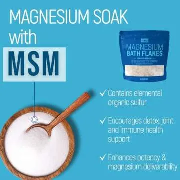 Magnesium Flakes with MSM - Magnesium Chloride Flakes - Dead Sea Salts for Soaking, 10 LBS