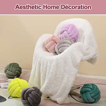 ZAKUN Knot Pillow Ball, Soft Round Throw Pillow Cushion Home Decorative Ball Pillows, Handmade Plush Throw Knotted Pillow for Home Décor Play Knot Ball(13.7inches,Blush)