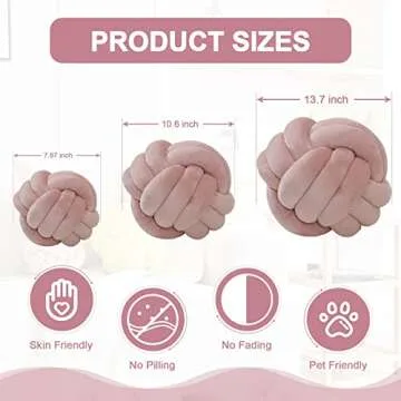 ZAKUN Knot Pillow Ball, Soft Round Throw Pillow Cushion Home Decorative Ball Pillows, Handmade Plush Throw Knotted Pillow for Home Décor Play Knot Ball(13.7inches,Blush)