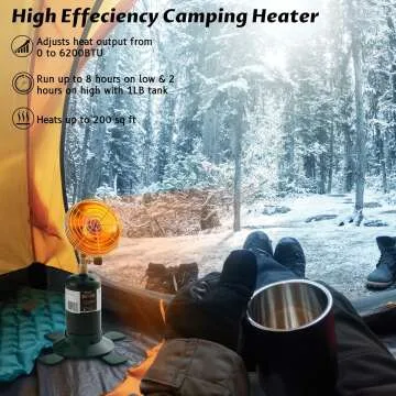 6200BTU Portable Propane Heater for Camping Tents
