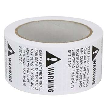 2 Rolls/1000 Labels,Suffocation Warning,Keep Away from Small Children,2" X 2" Removable Label Stickers