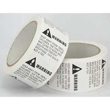 2 Rolls/1000 Labels,Suffocation Warning,Keep Away from Small Children,2" X 2" Removable Label Stickers