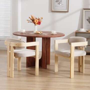 DM Furniture Stylish Farmhouse Dining Chairs Set of 2