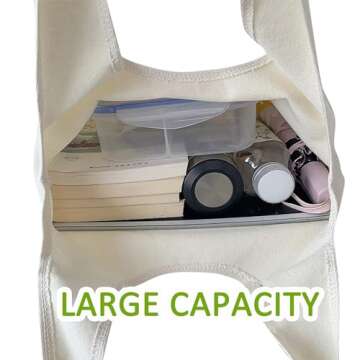 Stylish MOCCNORA 3D Flower Canvas Tote Bag for Women