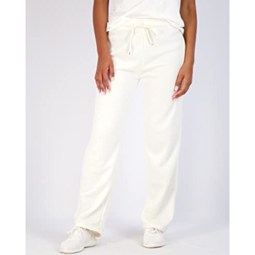 Real Essentials Womens Fleece Open Women Sweatpant Bottom Sweatpants Running Pant Baggy Wide Leg Jogging Sweats Bottoms Teen Lounge Active Ladies Warm Pants Casual Athletic Sweat, Set 1, M, Pack of 3