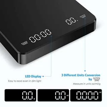 AMIR Digital Kitchen Scale with Timer - Precision & Rechargeable