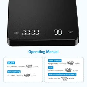 AMIR Digital Kitchen Scale with Timer - Precision & Rechargeable