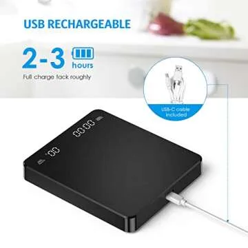 AMIR Digital Kitchen Scale with Timer - Precision & Rechargeable