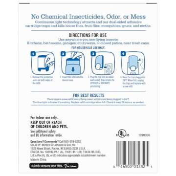 Raid Essentials Flying Insect Light Trap Starter Kit, 2 Plug-In Devices + 2 Cartridges, Featuring Light Powered Attraction