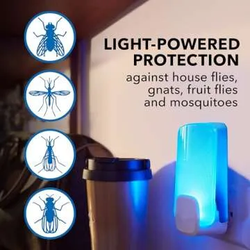 Raid Essentials Flying Insect Light Trap Starter Kit, 2 Plug-In Devices + 2 Cartridges, Featuring Light Powered Attraction