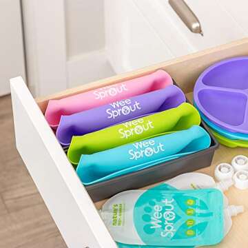 WeeSprout Waterproof Baby Bibs Set - Easy Clean & Adjustable