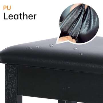 Solid Wood Piano Stool with Hidden Storage for Comfort