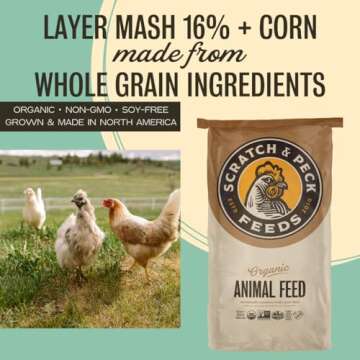 Scratch and Peck Feeds Organic Layer Chicken Feed with Corn for Chickens and Ducks - 25-lbs - Non-GMO Project Verified, Always Soy Free - 1004-25