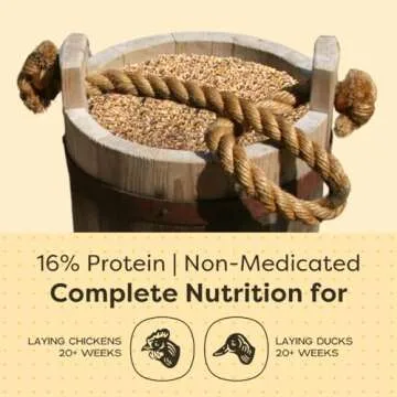 Scratch and Peck Feeds Organic Layer Chicken Feed with Corn for Chickens and Ducks - 25-lbs - Non-GMO Project Verified, Always Soy Free - 1004-25