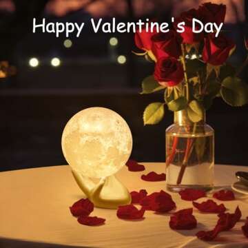 BRIGHTWORLD Moon Lamp - 3D Printed Night Light for Kids